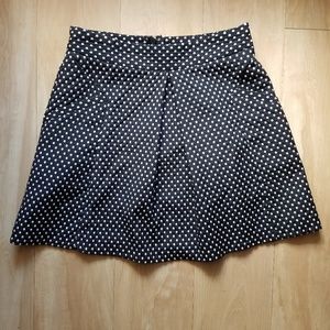 TOPSHOP Pleated Polka Dotted Mini Skirt